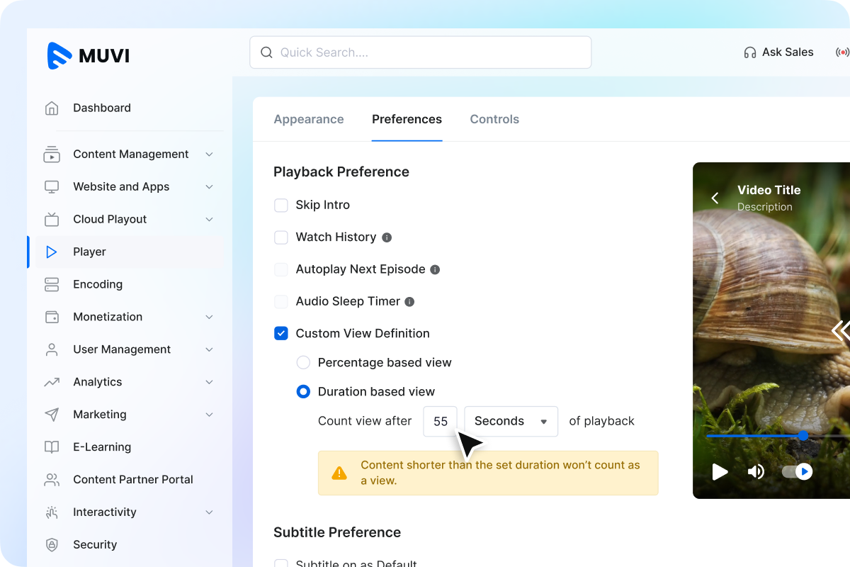 Custom View Definition