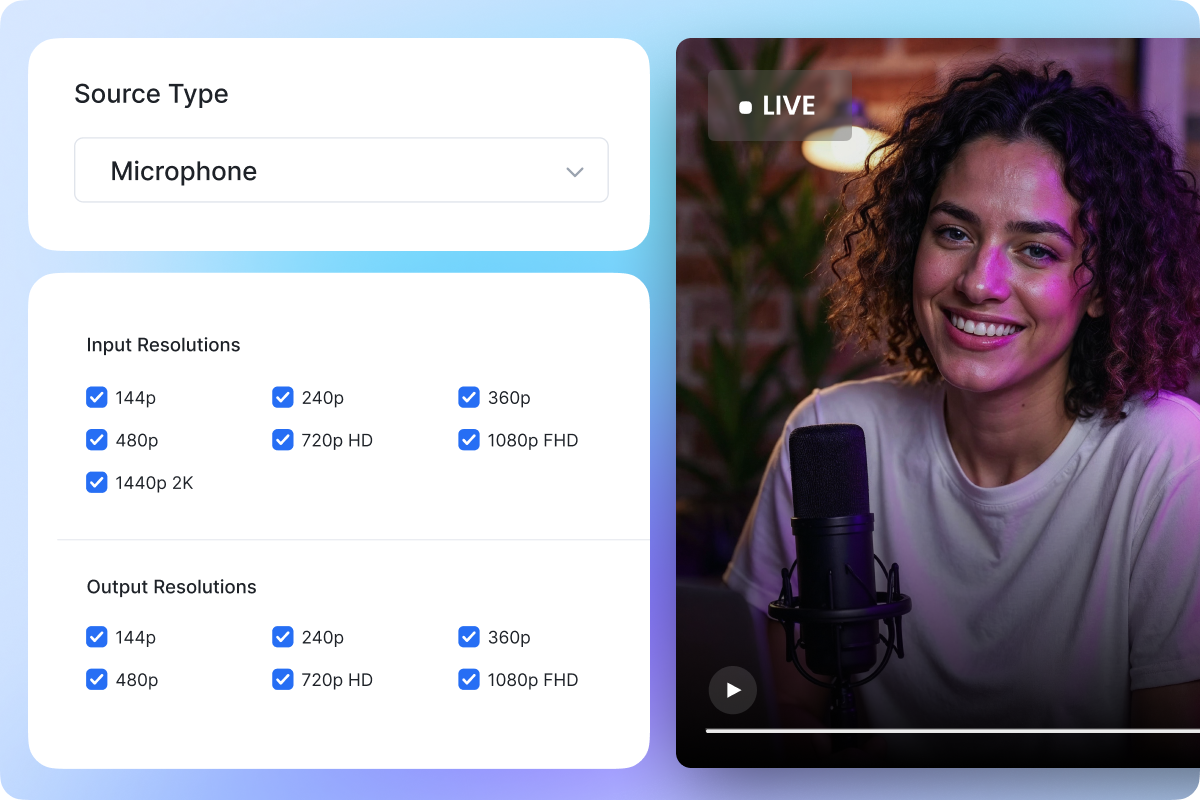 Live stream from microphone