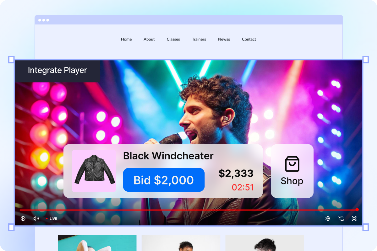 Embed live shopping on any website or app