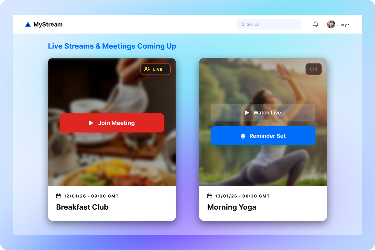 Built for Livestreams and Meetings on Muvi One Built for Livestreams and Meetings on Muvi One