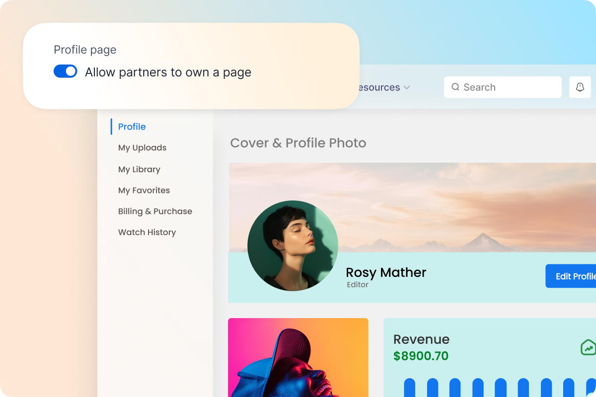 Separate Page for Content Partners