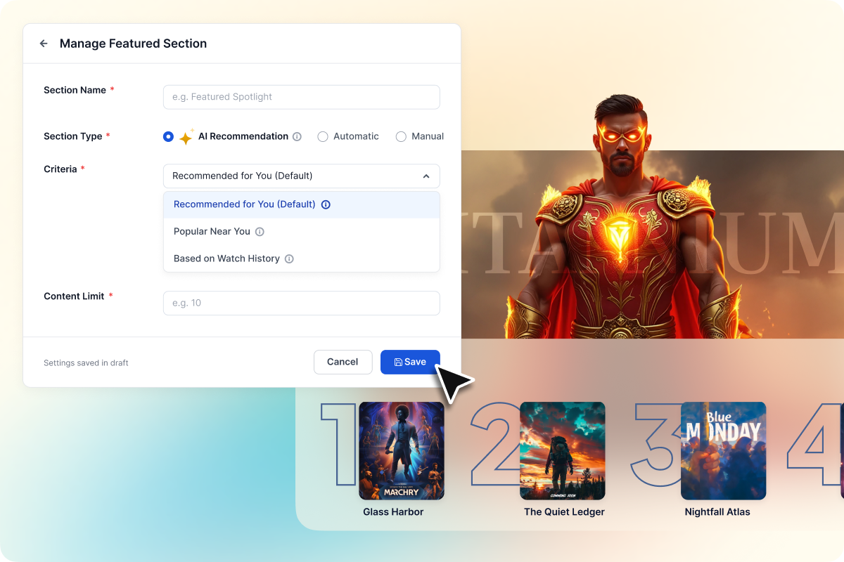 Choose from Three Recommendation Models