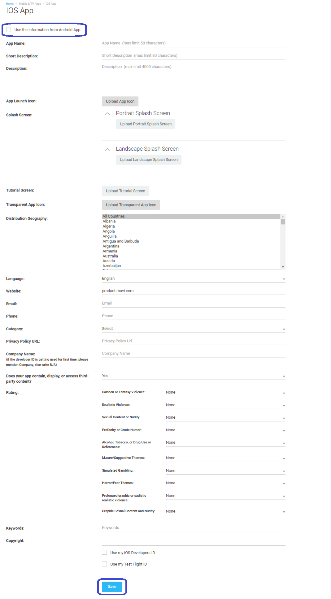 developing iOS App with Muvi