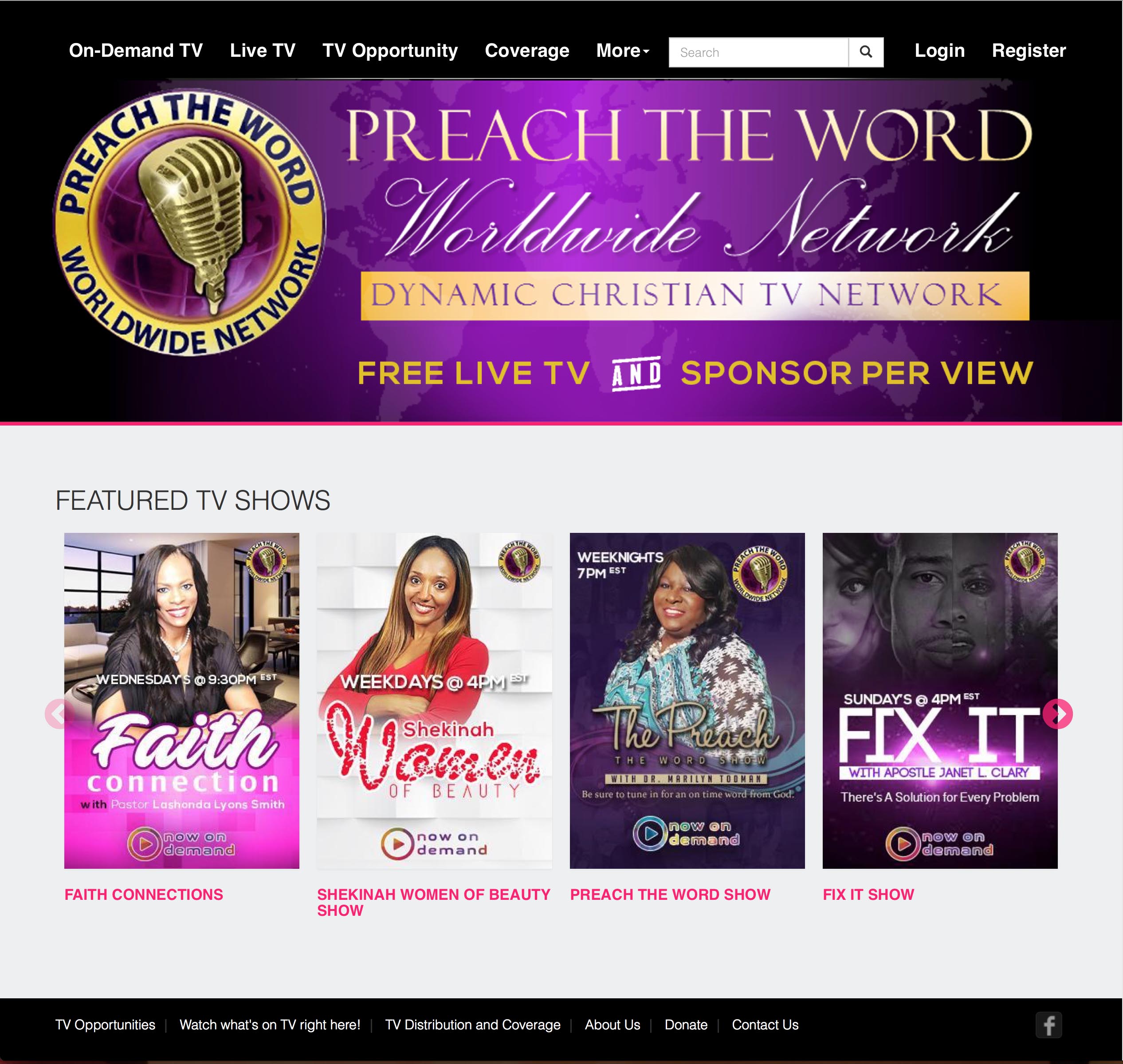 Faith based Preach The Word Worldwide Network TV (PTWWN TV) Launches its Video Streaming Website powered by Muvi