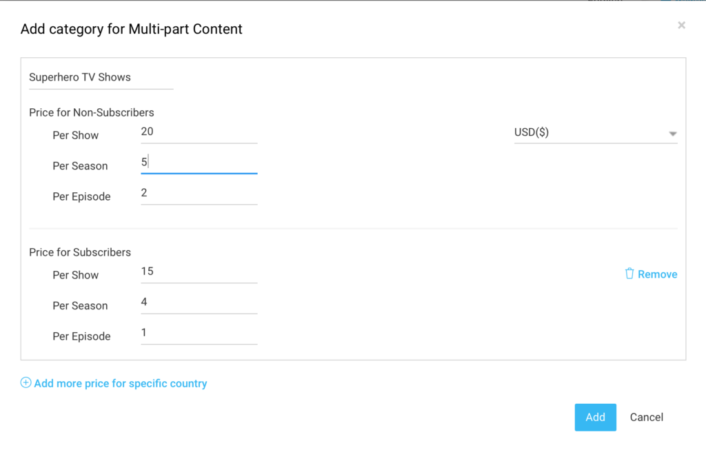 Add PPV category for Multi Part Content