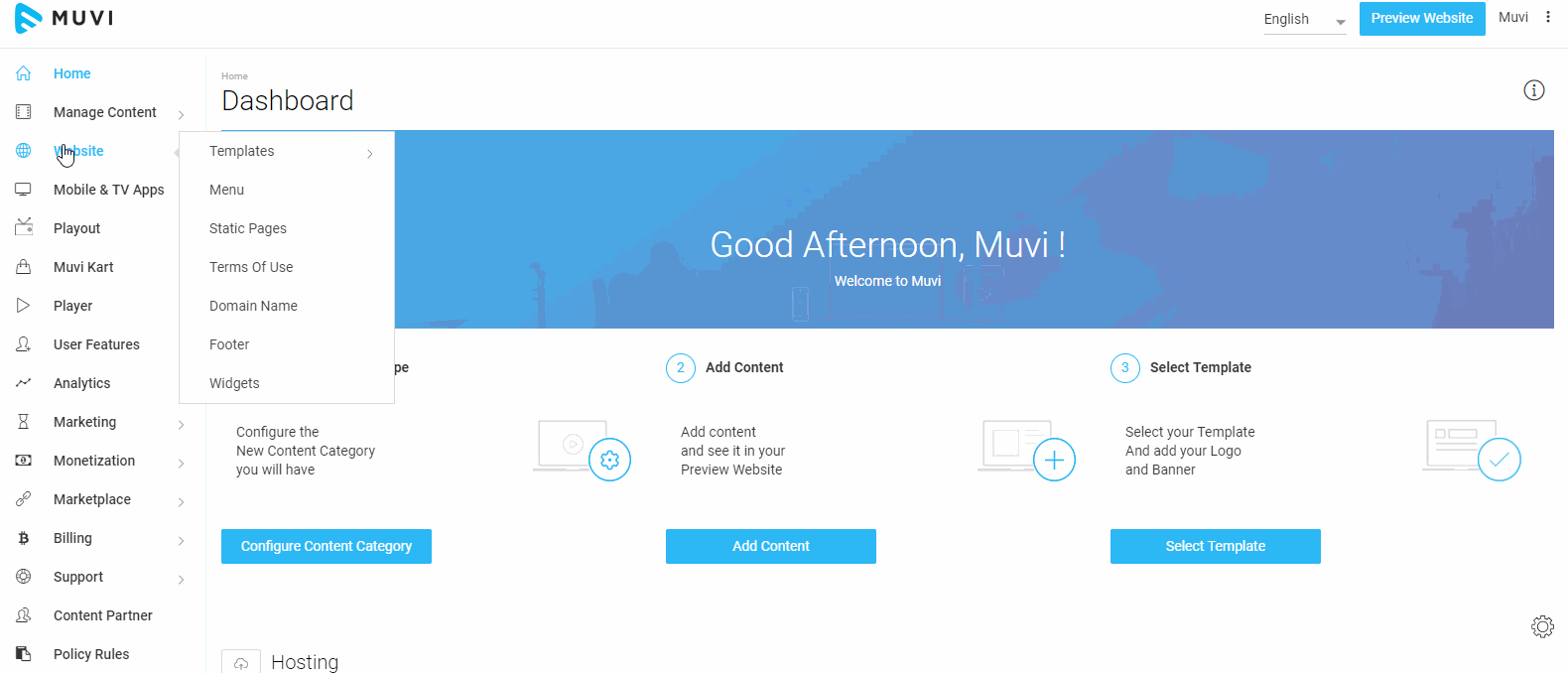Clearing website cache muvi help
