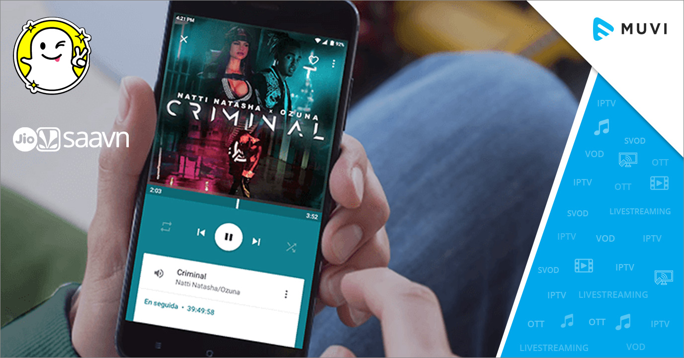 Snapchat and JioSaavn music streamers