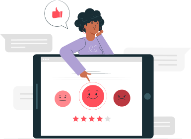 Customer satisfaction rating translate platform into RTL supported language