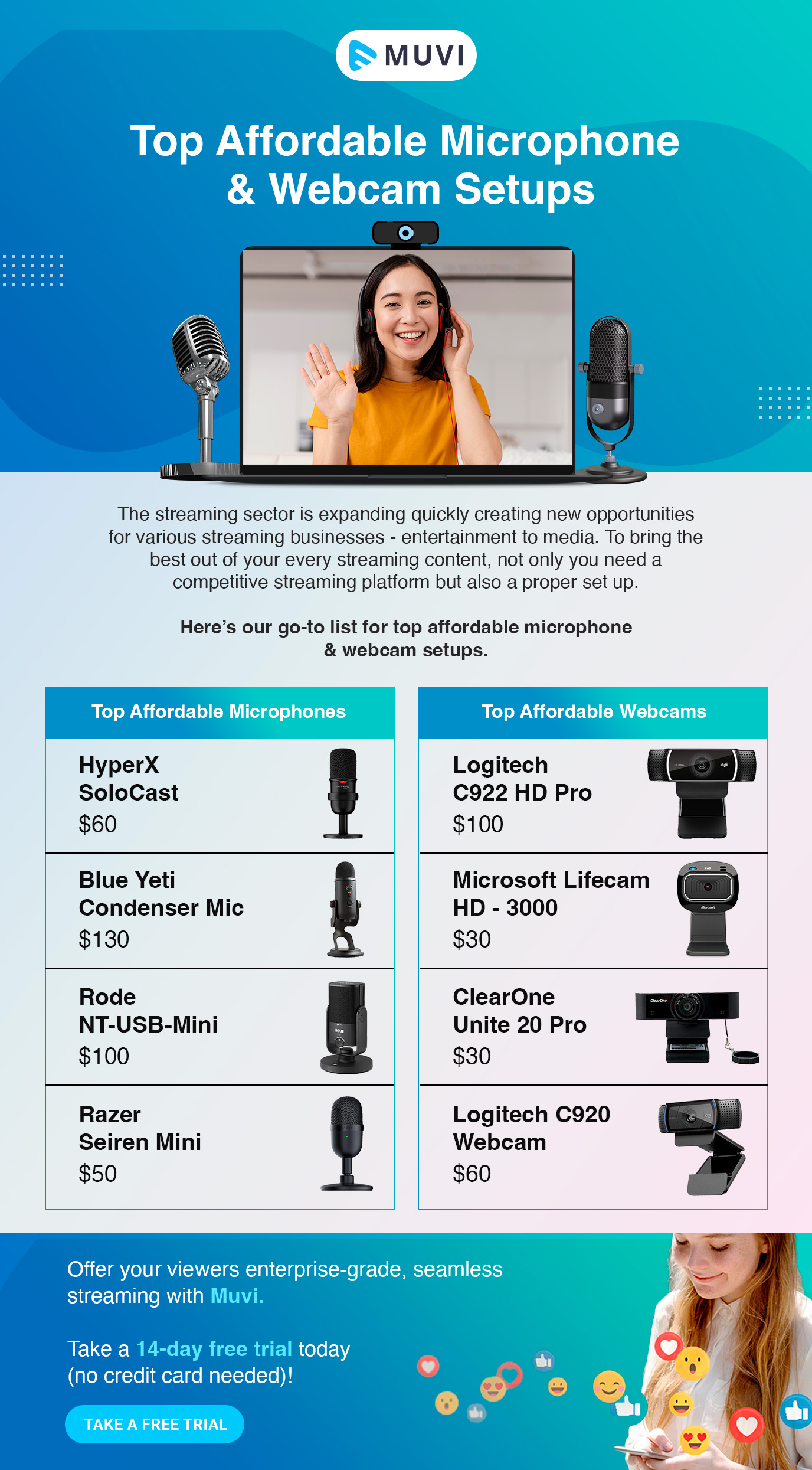 Top affordable microphone & webcam setups