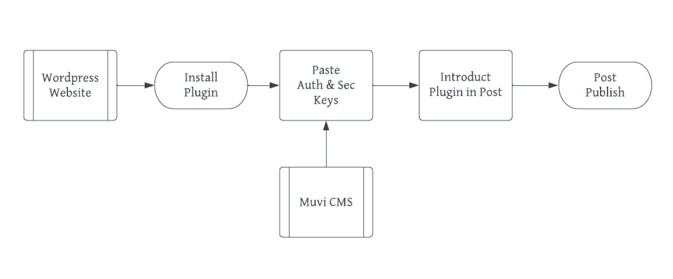 MUVI Media Connect WordPress Plugin Work Flow