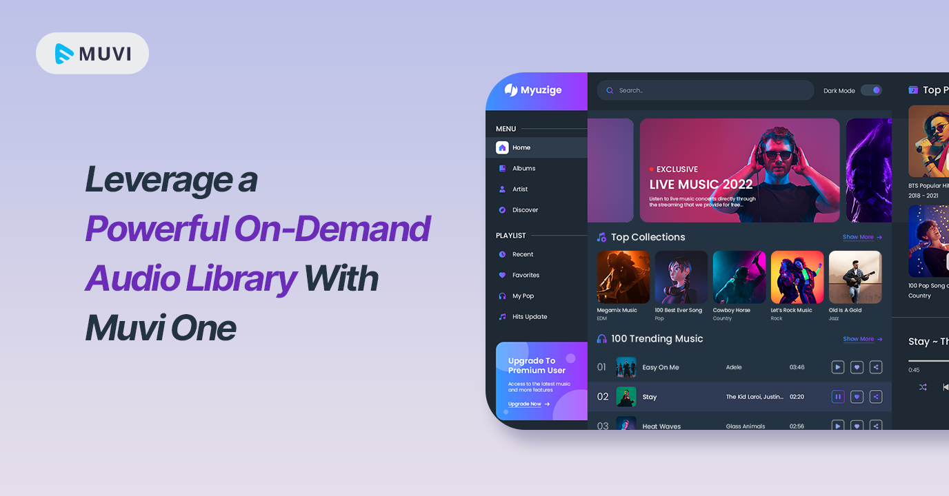 Leverage a Powerful On-Demand Audio Library With Muvi One