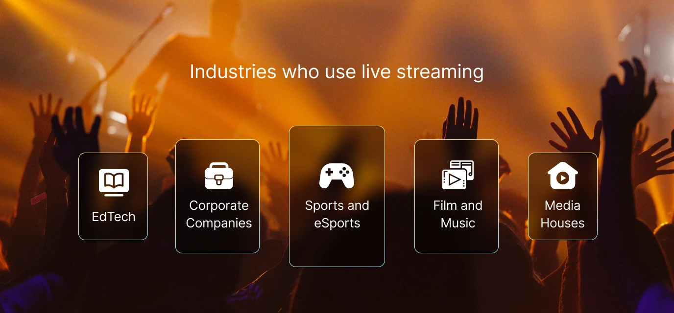 industries who use live streaming
