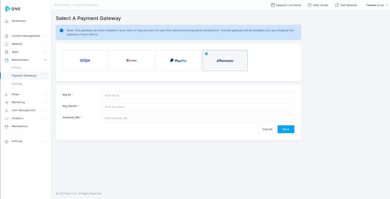 Razorpay gateway