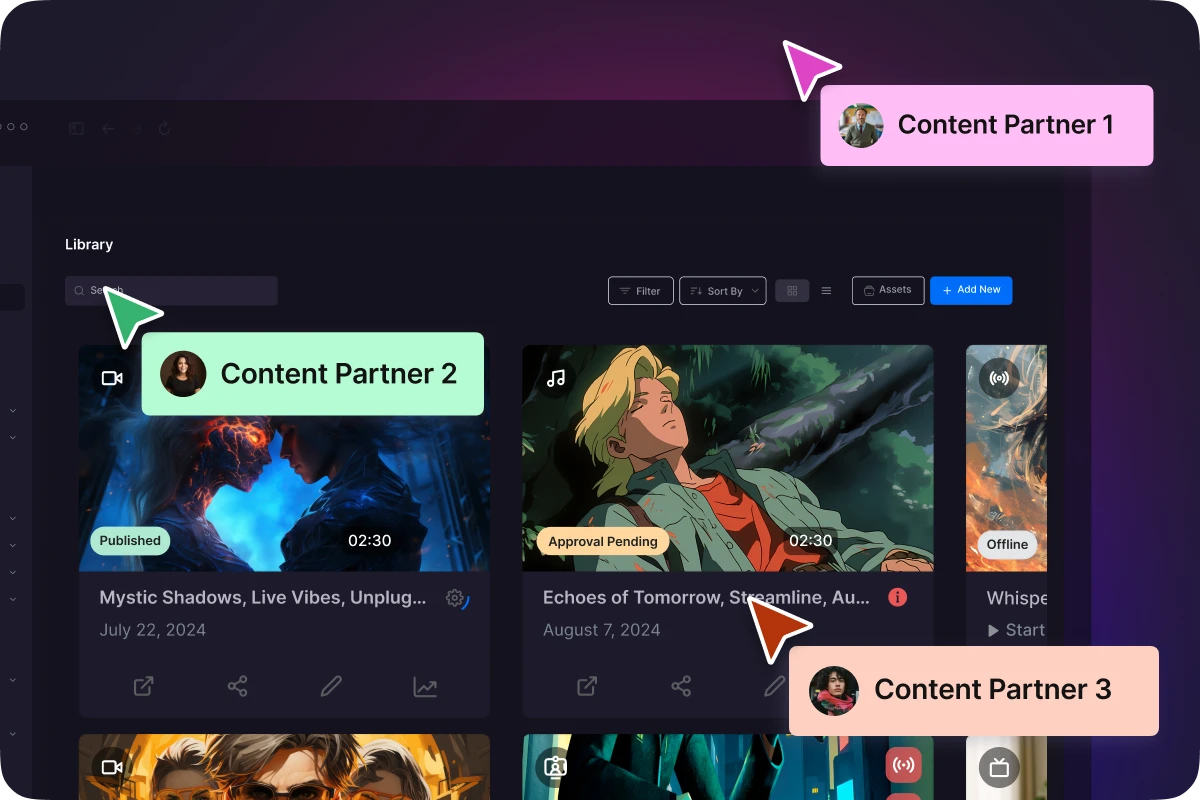Content Partner Portal for Anime Ecosystems