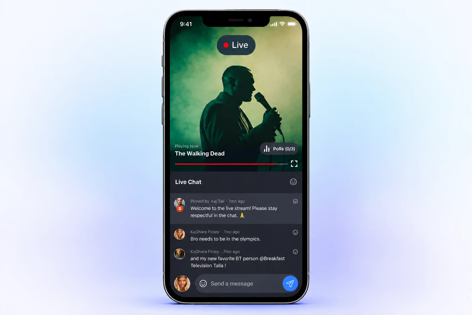 Live Stream iPhone Mockup